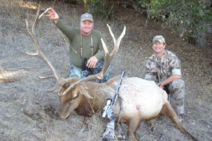 Rick Frazier of Texas and Donald C. Martin with the pending 4 SCI muzzleloader tule elk 300x200 Tule Elk Hunt In Monterey County, California