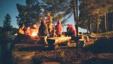 campfire and people talking
