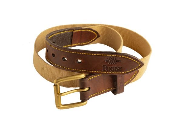 Buckle up for your next African adventure with the Rigby Canvas & Leather Belt