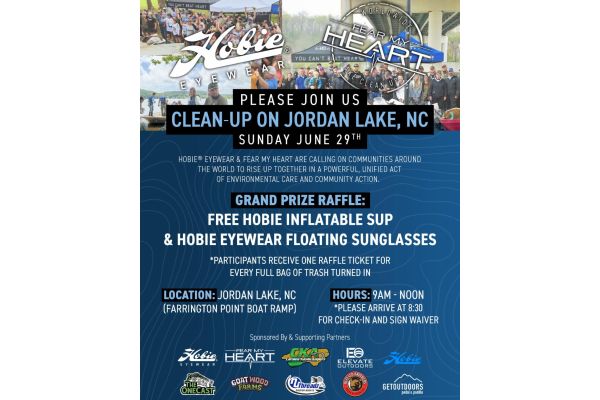Hobie® Eyewear Joins Carl Jocumsen’s #WorldWideLakeCleanUp with Lake Cleanup at Jordan Lake on Sunday, June 29